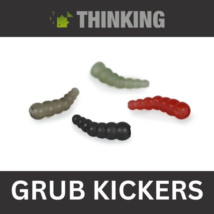 Thinking Anglers Grub Kickers Medium & Large - Bloodworm Red - Qty 10