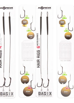 Korda Basix Hair Rigs x2 | All Sizes Available by Billing Tackle