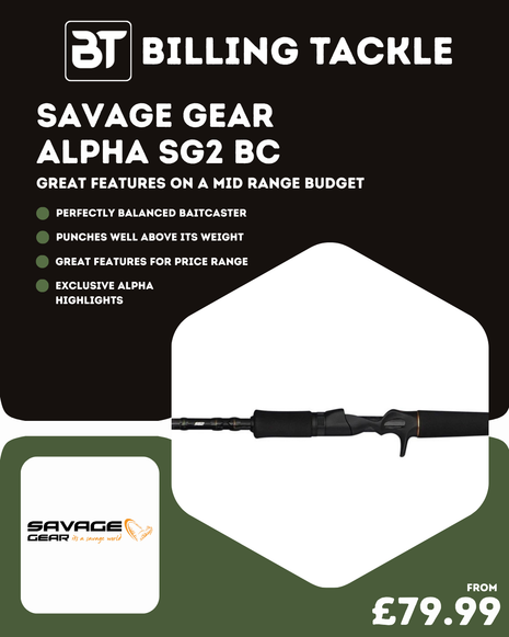 Savage Gear ALPHA SG2 Bait Caster Rods | From £79.99
