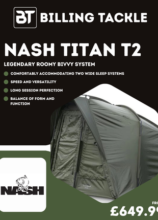 Nash Titan T2 Bivvy | Premium Bivvy, Premium Perks from £649.99