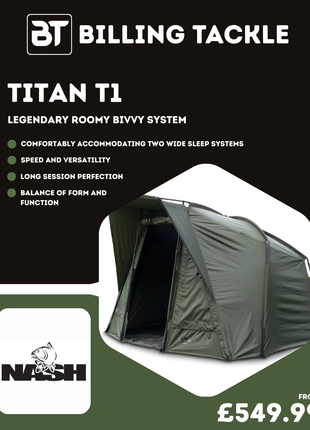 Nash Titan T1 Bivvy | Premium Bivvy, Premium Perks from £549.99