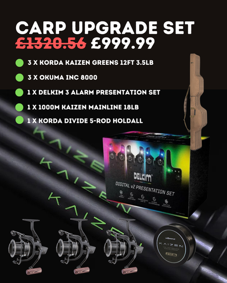 Carp Upgrade Setup £999.99 | Black Friday Deal | Advanced Fishing Kit | Kaizen Green Offer
