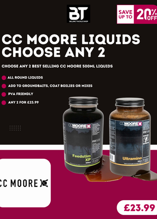 CC Moore Liquid Foods Full Range - Any Two 500ml Liquids for £23.99