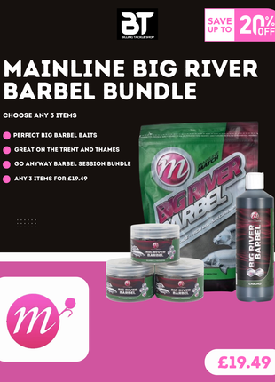 Mainline Big Fish Barbel Bundle | Groundbait, Hookbait + Liquid from £19.49