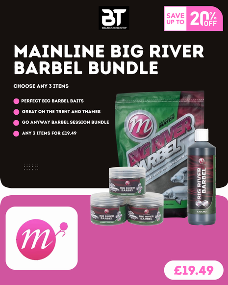 Mainline Big Fish Barbel Bundle | Groundbait, Hookbait + Liquid from £19.49