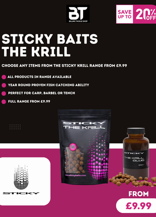 Sticky Baits KRILL from £9.99 - Full Range - Active Boilies Pellets Popups Bag Mix