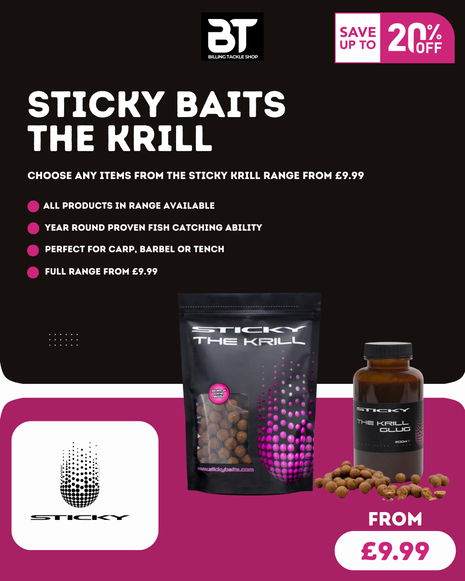 Sticky Baits KRILL from £9.99 - Full Range - Active Boilies Pellets Popups Bag Mix