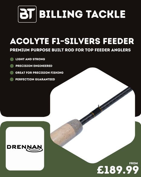 Drennan Acolyte F1–Silvers Feeder Rods | All Sizes Available