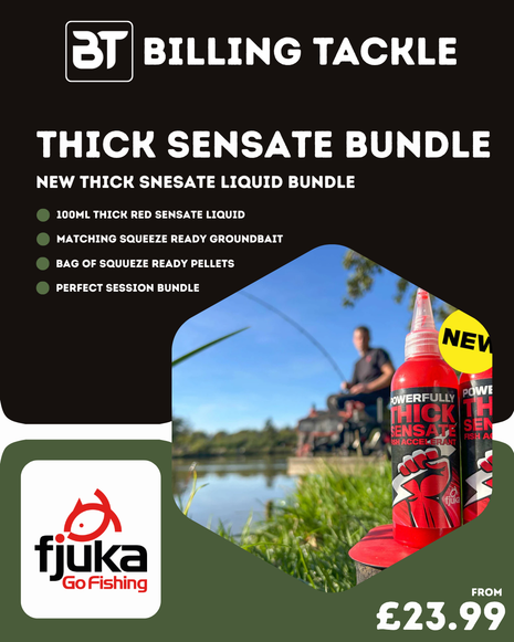 Fjuka Thick Sensate™ Liquid Bundle | 100ml Liquid + Ready Method Groundbait + Pellets