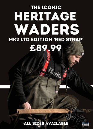 Heritage Waders MK2 All Sizes | RG Baits | Ltd Edition Red Strap Waders for Only £89.99