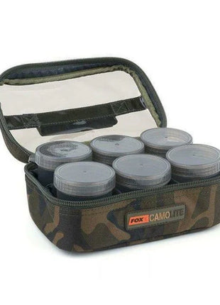Fox CamoLite 6 Pot Hookbaits Case by Billing Tackle