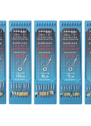 Drennan Hand Tied Hooklengths Barbless Carp Method Bandits |.ALL SIZES by Billing Tackle