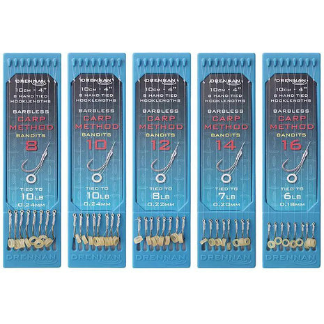 Drennan Hand Tied Hooklengths Barbless Carp Method Bandits |.ALL SIZES by Billing Tackle