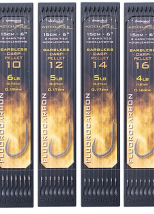 Drennan Acolyte Hand Tied Hooklengths Barbless Carp Pellet Fluorocarbon |.ALL SIZES by Billing Tackle