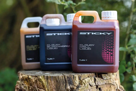 Sticky Cloudy Liquid 1L Jug | Krill Manilla & Bloodworm | All Flavours by Billing Tackle