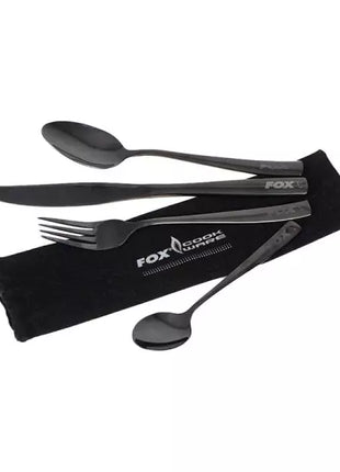 Fox Black Stainless Cutlery Set by Billing Tackle