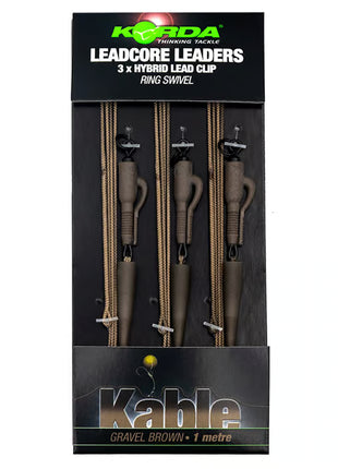 Korda Kable Leadcore Leaders 3x Hybrid Lead Clip (QC Swivel) by Billing Tackle