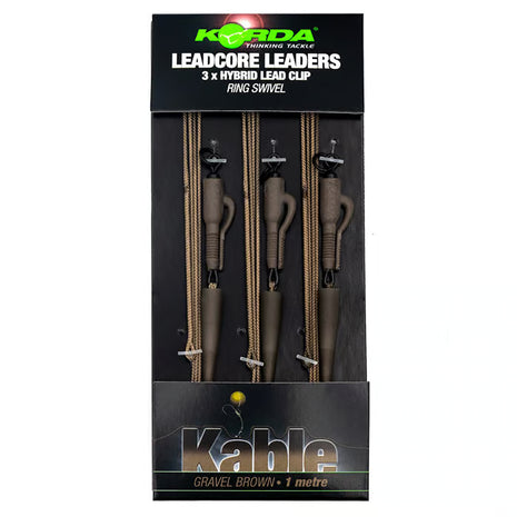 Korda Kable Leadcore Leaders 3x Hybrid Lead Clip (QC Swivel) by Billing Tackle