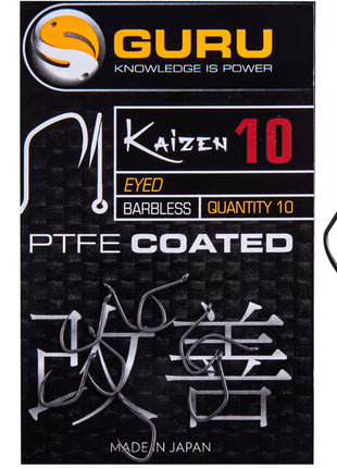Guru Kaizen Eyed Barbless PTFE Coated | ALL SIZES by Billing Tackle