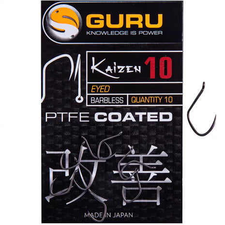 Guru Kaizen Eyed Barbless PTFE Coated | ALL SIZES by Billing Tackle