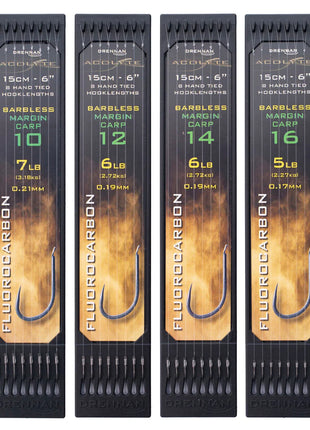 Drennan Acolyte Hand Tied Hooklengths Barbless Margin Carp Fluorocarbon |.ALL SIZES by Billing Tackle