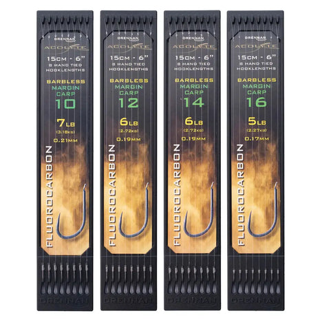 Drennan Acolyte Hand Tied Hooklengths Barbless Margin Carp Fluorocarbon |.ALL SIZES by Billing Tackle