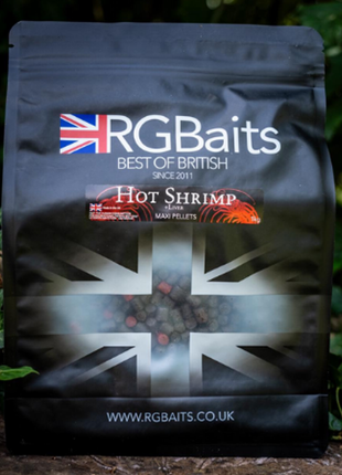 RG Baits Hot Shrimp & Liver Pellets (1kg) by Billing Tackle