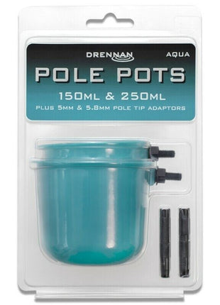 Drennan Pole Pots 150ml & 250ml (Plus 5mm & 5.8mm Pole Tip Adaptors) by Billing Tackle