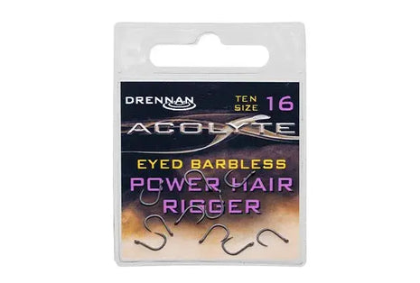 Drennan Acolyte Eyed Barbless Power Hair Rigger ALL SIZES by Billing Tackle