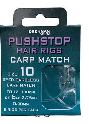 Drennan Pushstop Hair Rigs Carp Match by Billing Tackle