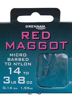 Drennan Red Maggot Micro Barbed to Nylon by Billing Tackle