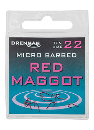 Drennan Micro Barbed Red Maggot Hooks ALL SIZES by Billing Tackle