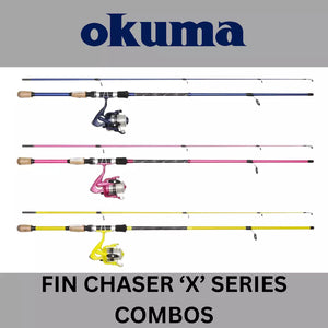 OKUMA Spinning Rod Fin Chaser “X” Series Combos - Multiple Sizes & Colours