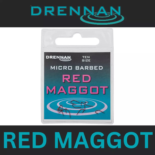 DRENNAN MICRO BARBED RED MAGGOT TEN SIZE 14 / 16