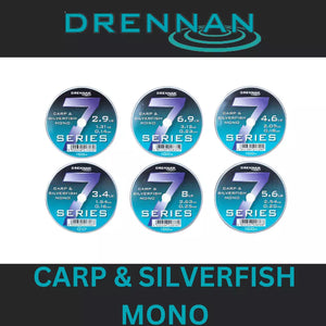 DRENNAN 7 SERIES CARP & SILVERFISH MONO 2.9lb / 3.4lb / 4.6lb / 5.6lb / 6.9lb /