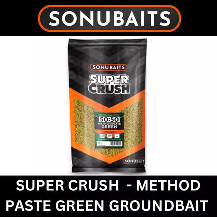 SONUBAITS SUPERCRUSH 50:50 NETHOD:PASTE GREEN GROUNDBAIT 2kg