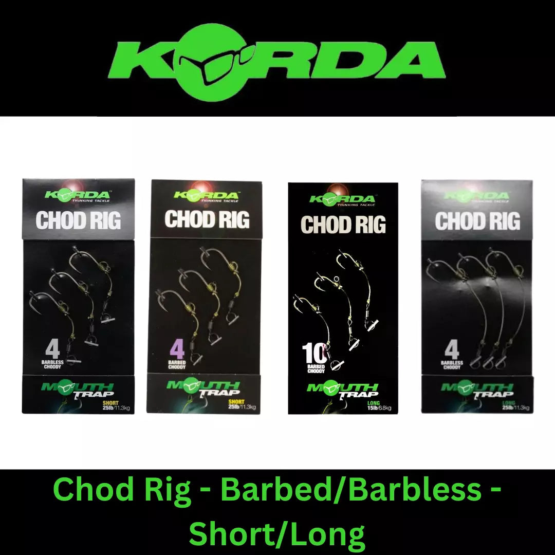 KORDA CHOD RIGS BARBED & BARBLESS | LONG & SHORT