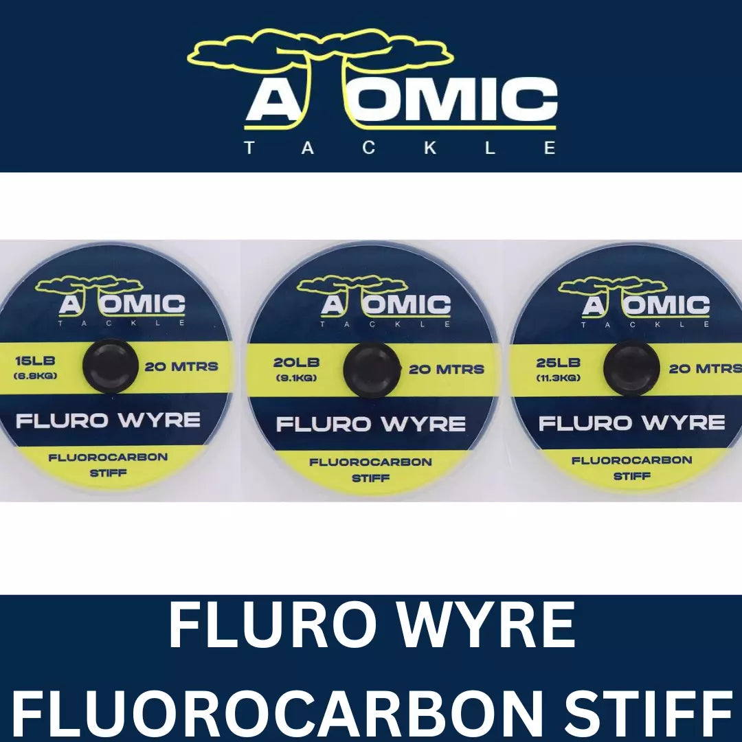 Atomic Tackle Fluro Wyre Fluorocarbon Stiff – 20m (15lb, 20lb & 25lb)