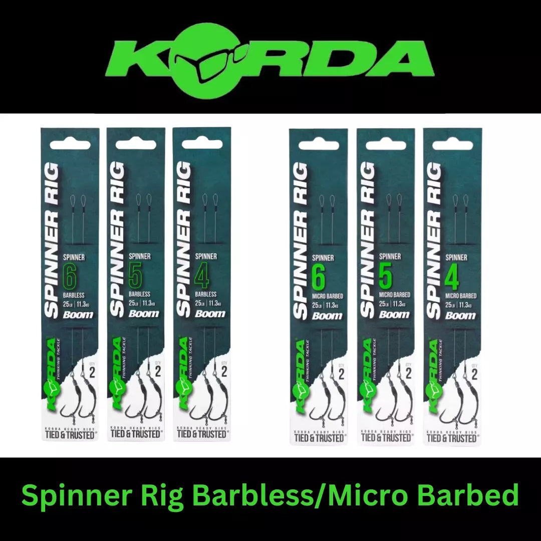 KORDA SPINNER RIG BARBLESS & MICRO BARBED - 25LB | 11.3KG *All Sizes*