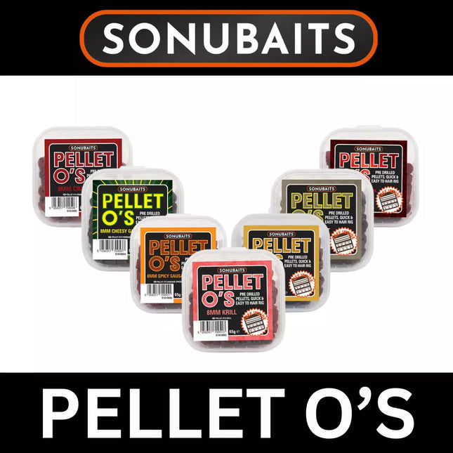 SONUBAITS PELLET O’S PRE DRILLED PELLETS, QUICK & EASY TO HAIR RIG 65g