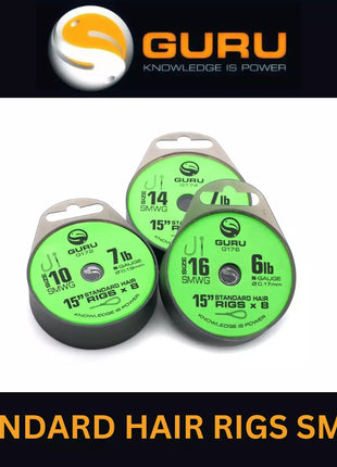 GURU STANDARD HAIR RIGS SMWG 15’’ Sizes 18/5lb & 12/7lb