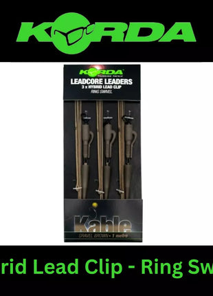 KORDA LEADCORE LEADERS 3x HYBRID LEAD CLIP RING SWIVEL
