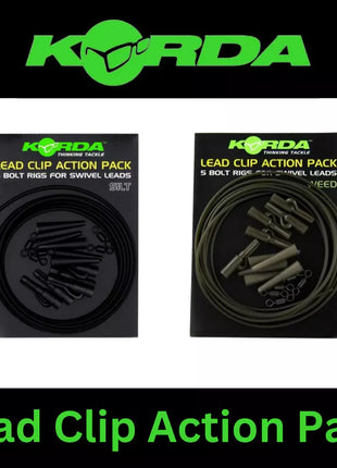 KORDA LEAD CLIP ACTION PACK 5 BOLT RIGS FOR SWIVEL LEADS