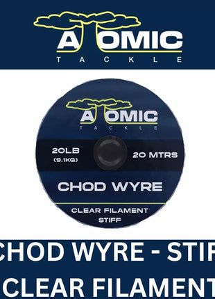 Atomic Tackle CHOD WYRE STIFF CLEAR FILAMENT - 20m - 20lb & 25lb