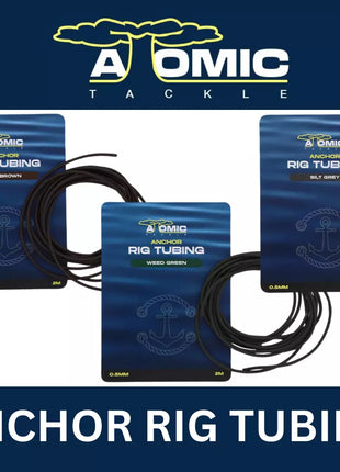 Atomic Tackle Rig Tubing Silt Brown, Silt Grey, Weed Green