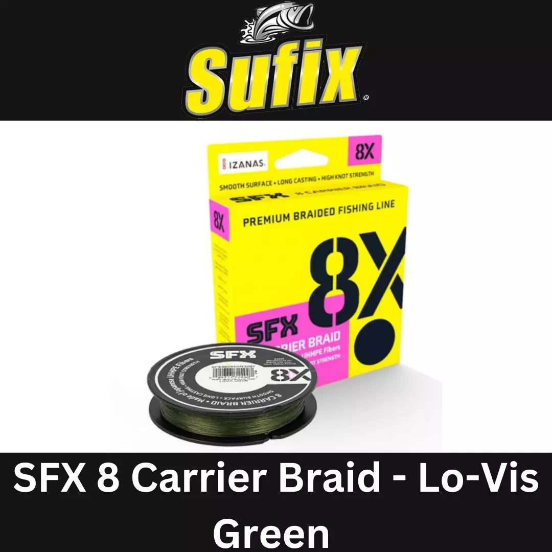 SUFIX SFX 8 Carrier Braid - Lo-Vis Green 0.235mm/0.285mm ALL SIZES