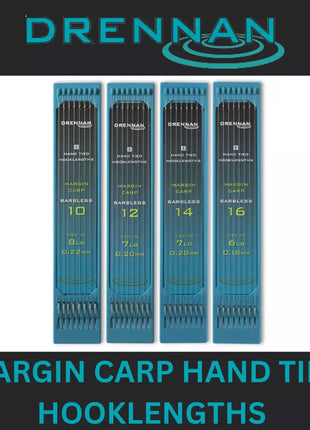 DRENNAN MARGIN CARP HAND TIED HOOKLENGTHS BARBLESS *All Sizes*