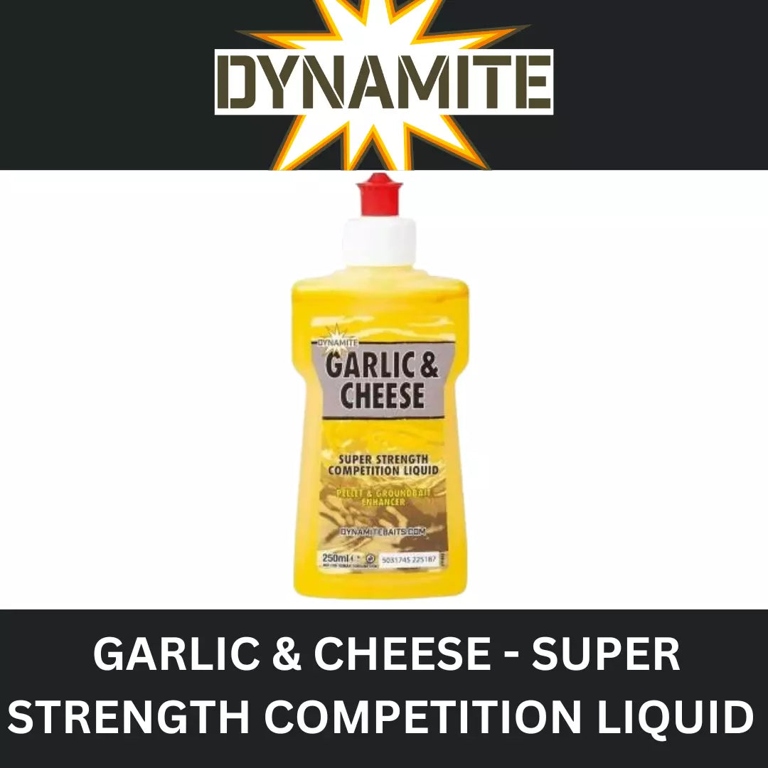 DYNAMITE GARLIC & CHEESE -  LIQUID PELLET & GROUNDBAIT ENHANCER