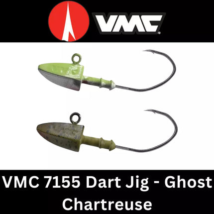 VMC Dart Jig Head - Ghost Chartreuse/Matt Crow 7g