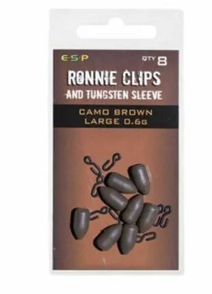 Esp Ronnie clips and tungsten sleeve large camo brown by Billing Tackle